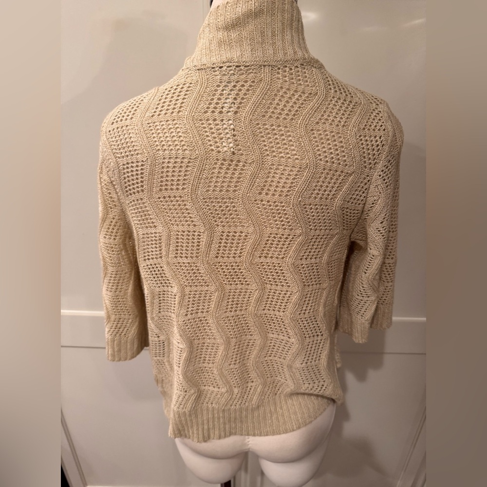Leo & Nicole Cream Knit Open-Front Shrug - Picture 3 of 4